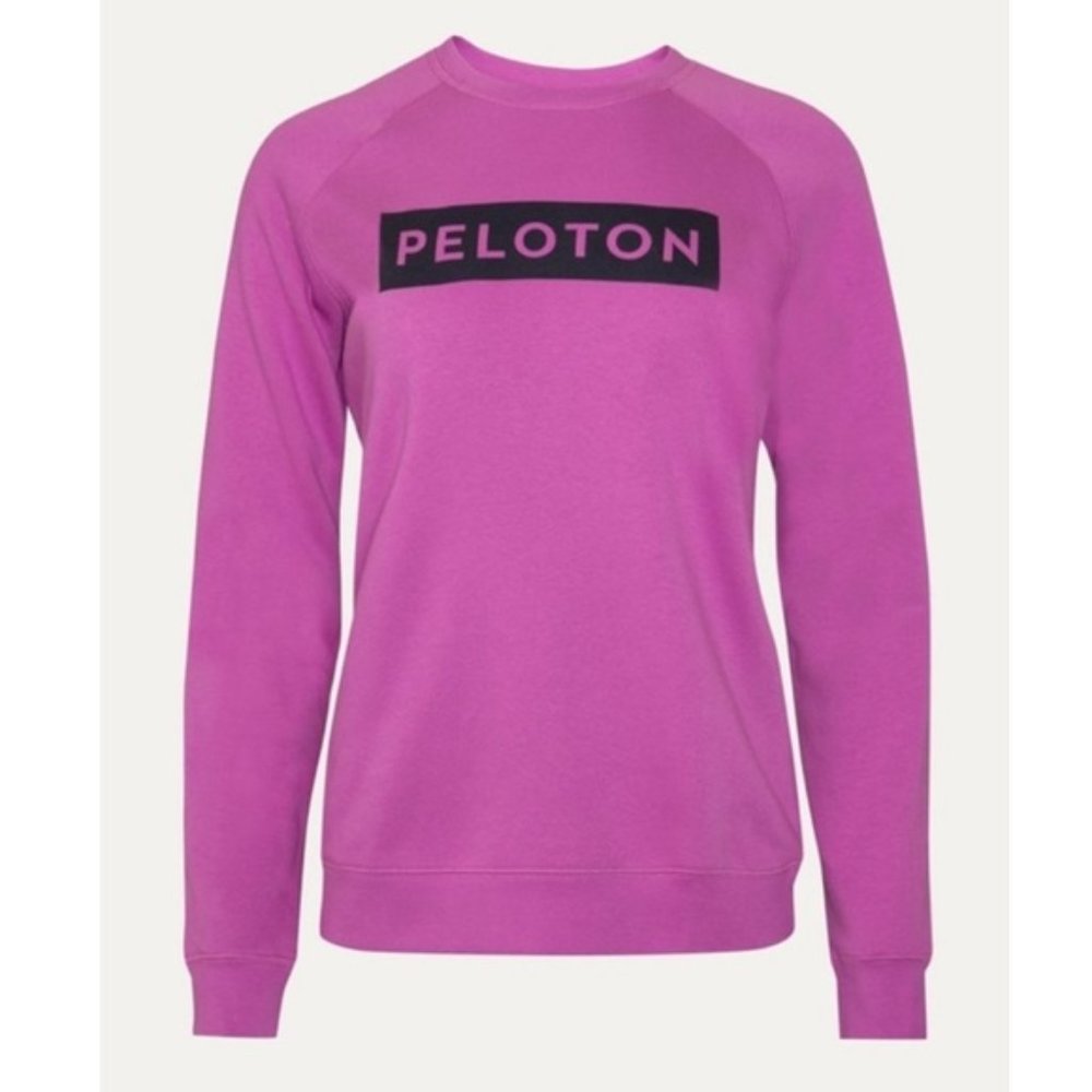 NWT Peloton Classic Sweatshirt XL pullover pink purple logo spin active